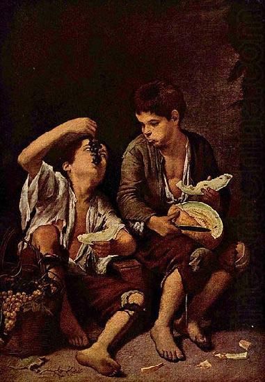 Beggar Boys Eating Grapes and Melon, Bartolome Esteban Murillo